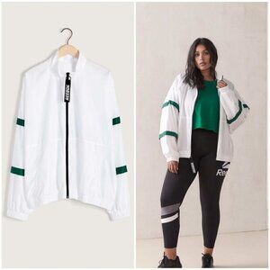 Reebok White & Green Windbreaker Track Jacket Lightweight Size 2X Lile New